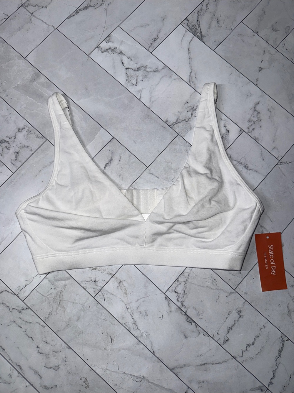 NWT State of Day Cotton Blend Bralette Bright White Medium